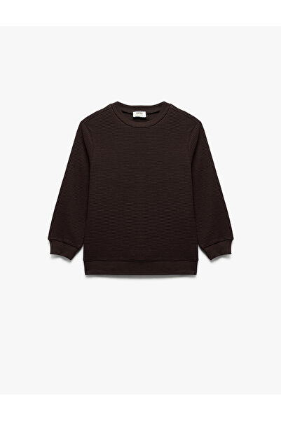 Koton Pamuklu Uzun Kollu Bisiklet Yaka Basic Okul Sweatshirt