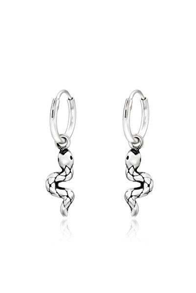 Silver berry S925 Snake Earrings - Silver Hoops