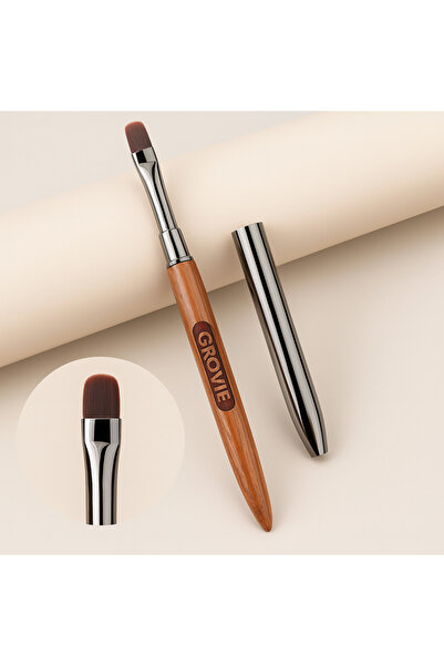 Grovie SHORT JEL FIRÇASI | PROFESYONEL PROTEZ TIRNAK FIRÇASI, KISA KIVILCIMLI HASSAS UYGULAMA