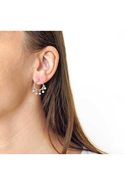 Silver berry S925 Grace Earrings Decorated with Simulated Diamonds