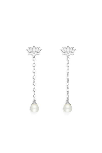 Silver berry S925 Cercei Lotus and Pearls of Wisdom
