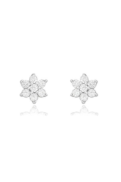 Silver berry S925 Ice Flower Earrings Decorated with Simulated Diamonds