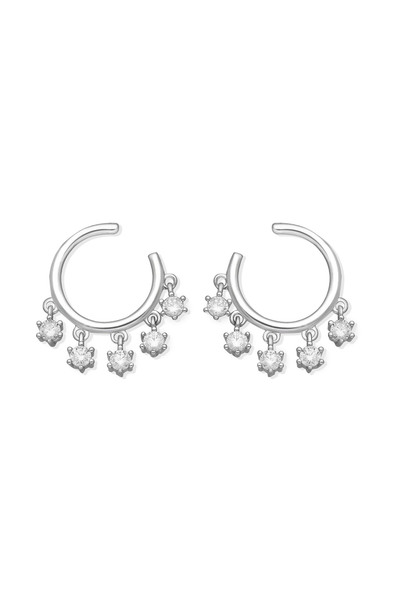 Silver berry S925 Grace Earrings Decorated with Simulated Diamonds