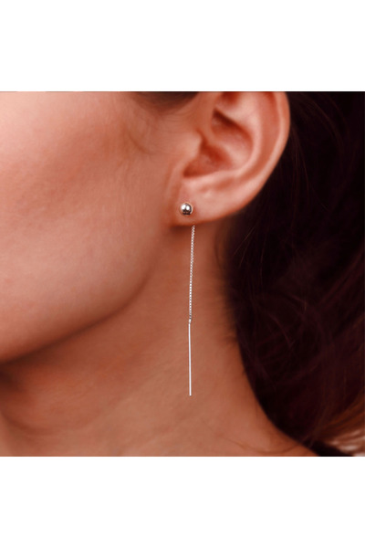 Silver berry S925 Cercei Wrecking Ball de tip Threader