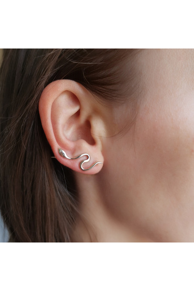Silver berry S925 Snake Ear Pins Earrings