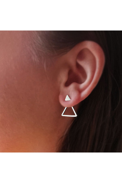 Silver berry S925 Another Dimension Triangles Earrings