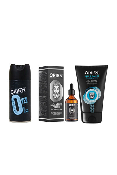 Orien ERKEK SET - Over deodorant&Sakal Serumu&Yüz Sakal Temizleme Jeli