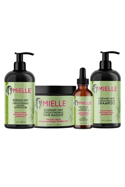 MIELLE مجموعة منتجات غنية بالبيوتين بنكهة إكليل الجبل والنعناع (4 قطع)