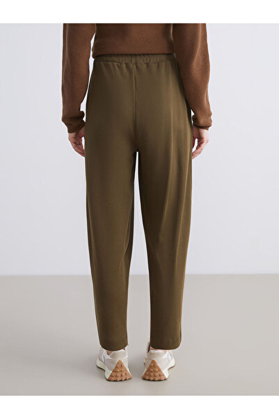 LC Waikiki Khaki Elastic Waist Women's Trousers