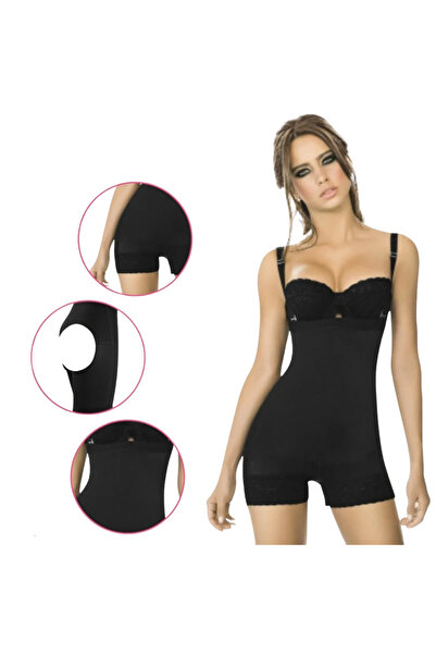 Fstyle Full buttock shaper, buttock lifting and abdominal compression shaper, open from the back, compression pants with a buttock opening