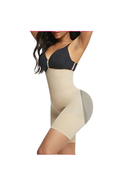 Fstyle Open back butt lift and abdominal compression corset, compression pants with a buttock opening, seamless open back corset