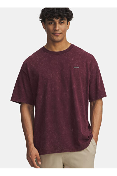 Under Armour 1389147-600-UA M HW OS LOGO WASH SS Bordo Bisiklet Yaka Normal D...