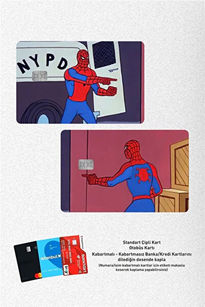 Hediyeni Al مجموعة من 2 ملصقات بتصميم سبايدرمان - بابارا، توسلا، ملصق تغطية بطاقة الحافلة لبطاقة الائتمان