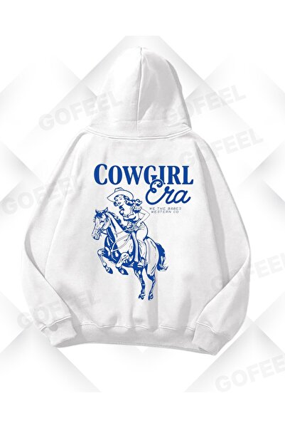 Gofeel Harajuku Y2k bela plava kaubojka tekst Štampano Oversize kroj unisex m...