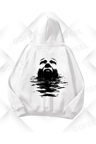 Gofeel Hanorac unisex supradimensionat cu imprimeu pentru copii și baloane albe