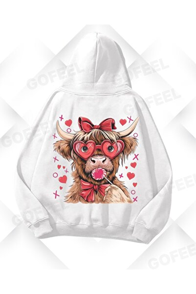 Gofeel Harajuku Y2k beli i roze medvedić sa srcem Štampano Oversize kroj unis...