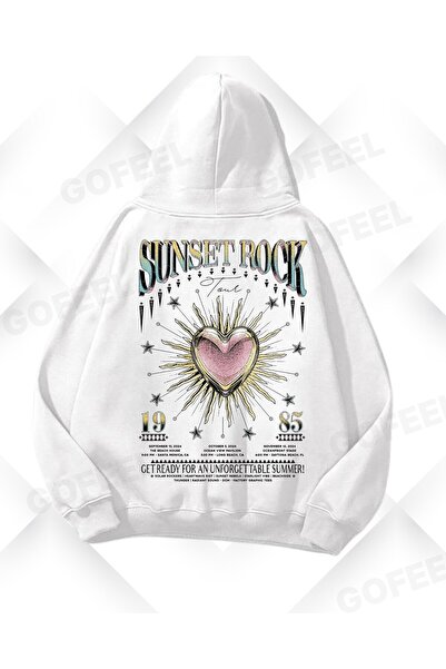 Gofeel Harajuku Y2k beli cvet anđeosko srce Štampano Oversize kroj unisex duk...