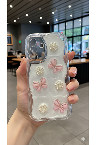 Rivor Samsung Galaxy A17 Uyumlu Kılıf Kamera Korumalı Kelebek Ve Çiçek Kabart...