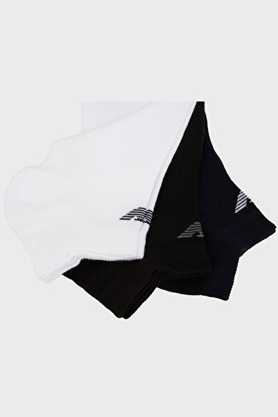 Emporio Armani Cotton Logo 3 Pack Socks Men Socks Em000550 Af14446 M0091