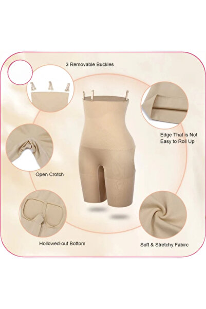 Fstyle Open back butt lift and abdominal compression corset, compression pants with a buttock opening, seamless open back corset