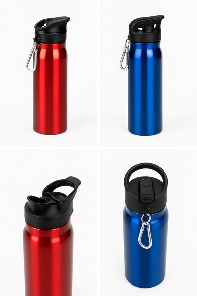 Mikro 500 ml Çelik Termos Matara – 12 Saat Sıcak & Soğuk Koruma, Taşıma Askılı