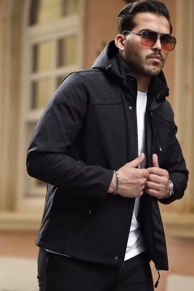 BELİZMOD Noul sezon, haină softshell de iarnă pentru bărbați, neagră