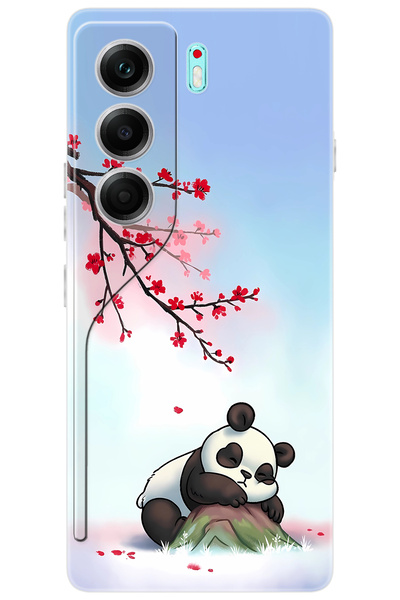 TECNO CAMON 40 PRO 5G (CM7) Uyumlu Kılıf Desen Baskılı Silikon Uyuyan Panda S...