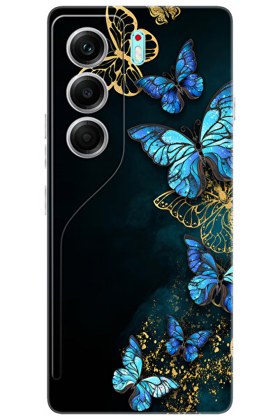 TECNO CAMON 40 PRO 5G (CM7) Uyumlu Kılıf Desen Baskılı Silikon Kelebekler STK:721 CP-hiTdSAk