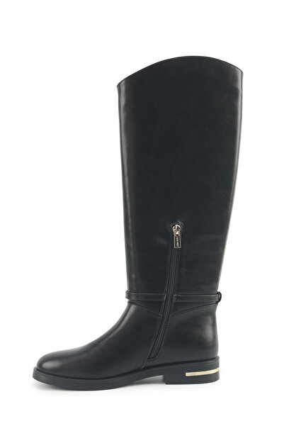 Nine West Μαύρες γυναικείες φλατ μπότες NUCIA 5PR