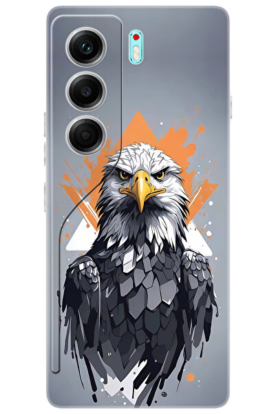 TECNO CAMON 40 PRO 5G (CM7) Uyumlu Kılıf Desen Baskılı Silikon Kartal STK:639...