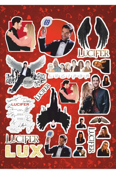 Hediyeni Al مجموعة ملصقات لوسيفر سيري 2 |   ملصق للكمبيوتر المحمول والدفتر وا...