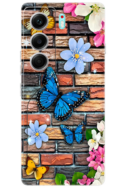 TECNO CAMON 40 PRO 5G (CM7) Uyumlu Kılıf Desen Baskılı Silikon Kelebek STK:67...