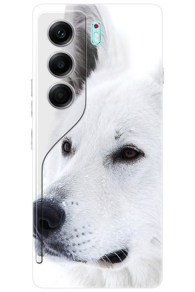 TECNO CAMON 40 PRO 5G (CM7) Uyumlu Kılıf Desen Baskılı Silikon Beyaz Kurt STK:169 CP-cq3WJM6