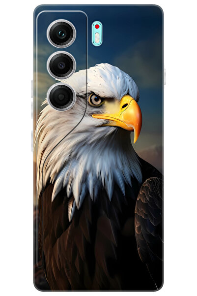 TECNO CAMON 40 PRO 5G (CM7) Uyumlu Kılıf Desen Baskılı Silikon Kartal STK:687 CP-Wafq1F9