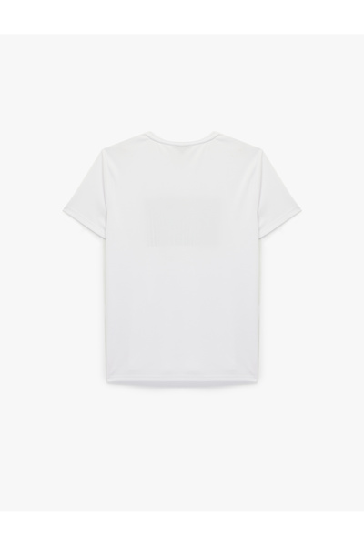 Koton Αθλητικό μπλουζάκι με κοντό μανίκι με λαιμόκοψη με στάμπα