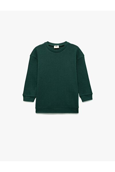 Koton Pamuklu Uzun Kollu Bisiklet Yaka Oversize Basic Sweatshirt