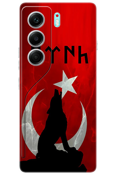 TECNO CAMON 40 PRO 5G (CM7) Uyumlu Kılıf Desen Baskılı Silikon Kurt ve Göktürkçe STK:637 CP-aMRlT2X