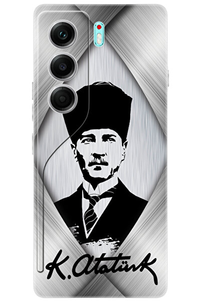 TECNO CAMON 40 PRO 5G (CM7) Uyumlu Kılıf Desen Baskılı Silikon Atatürk Tasarı...