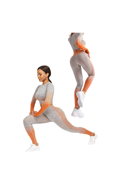 Fstyle بدلة رياضية كاملة من قطعتين مميزة مرونه عالية ليقنز كم طويل