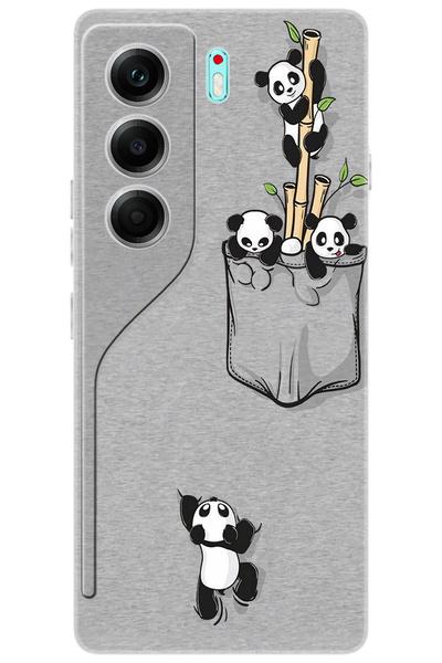 TECNO CAMON 40 PRO 5G (CM7) Uyumlu Kılıf Desen Baskılı Silikon Pandalar STK:749 CP-YWRdmIM
