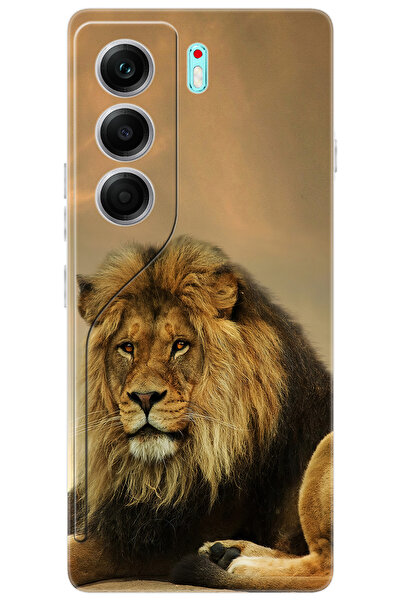 TECNO CAMON 40 PRO 5G (CM7) Uyumlu Kılıf Desen Baskılı Silikon Kral Aslan STK...