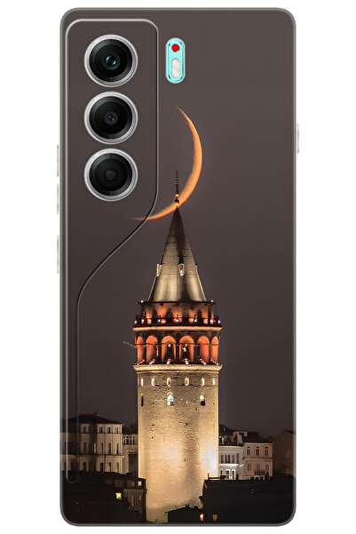 TECNO CAMON 40 PRO 5G (CM7) Uyumlu Kılıf Desen Baskılı Silikon Galata Kulesi ...