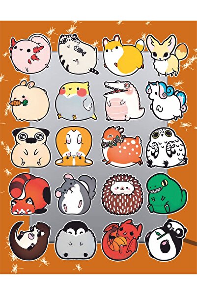 Hediyeni Al مجموعة ملصقات الحيوانات السمينة اللطيفة |   ملصق لابتوب، دفتر ملاحظات، تابلت، هاتف، دفتر، بوليت