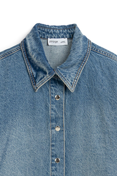 praye Oversize Long Denim Jacket Distressed Jeans