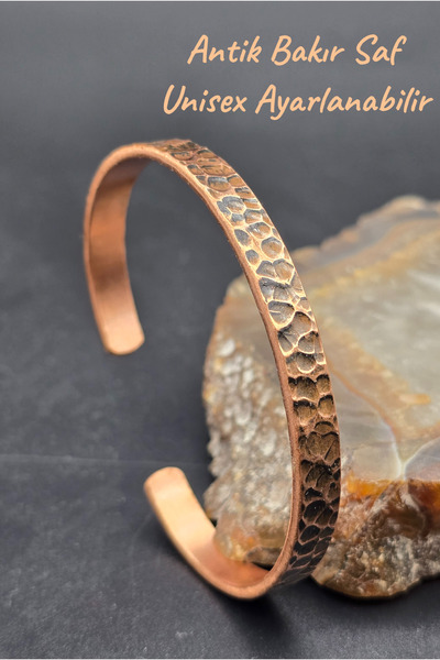 NBS Beautiful Naturel Stones Antique Copper Pure Bracelet Unisex Adjustable Handcrafted Quality