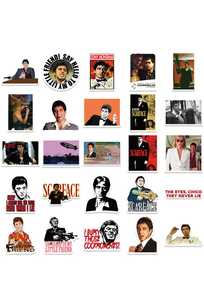 Hediyeni Al Scarface Sticker Seti | Laptop Ajanda Notebook Tablet Telefon Def...