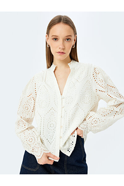 Koton Hakim Collar Long Sleeve Buttoned Fisto Shirt