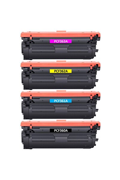 Polytoner مجموعة خراطيش حبر 508A BCMY، متوافقة مع طابعات HP Color LaserJet M5...