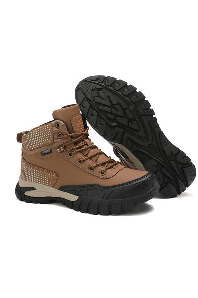AX Boxing Men's Casual Furry Boots, Eco-leather, Non-slip Sole with Ribs,