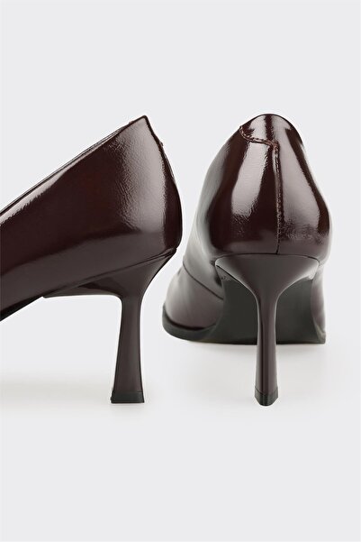 Elle Shoes Bordo Deri Kadın Ayakkabı
